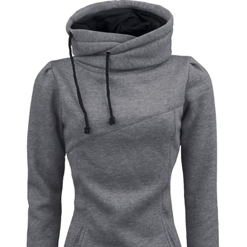 🖤 Long Fitted Gray & Black Sweatshirt Sweater Top